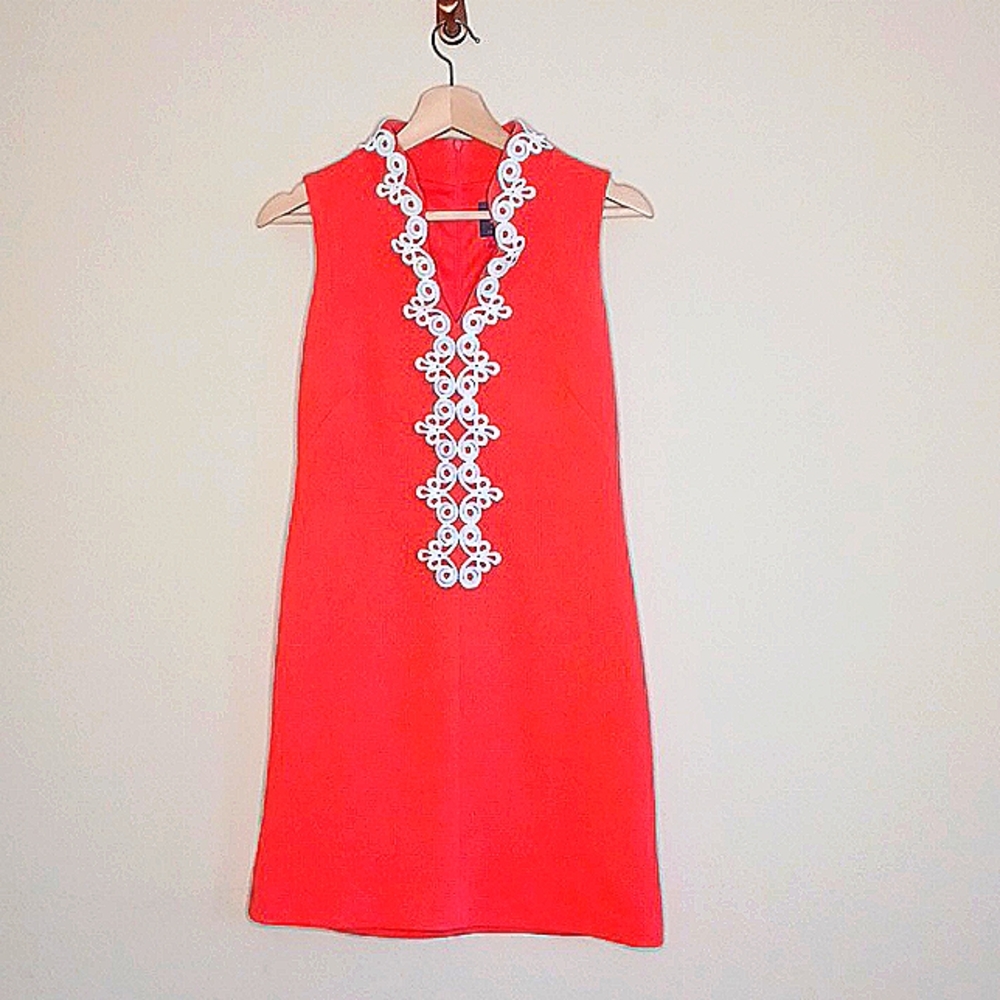 Bright salmon Vince Camato embroidered sleeveless dress Size 0
